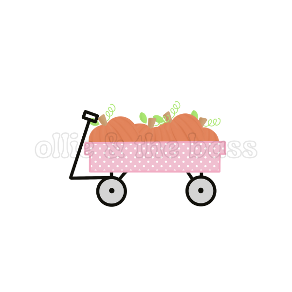 Pink Wagon with Pumpkins