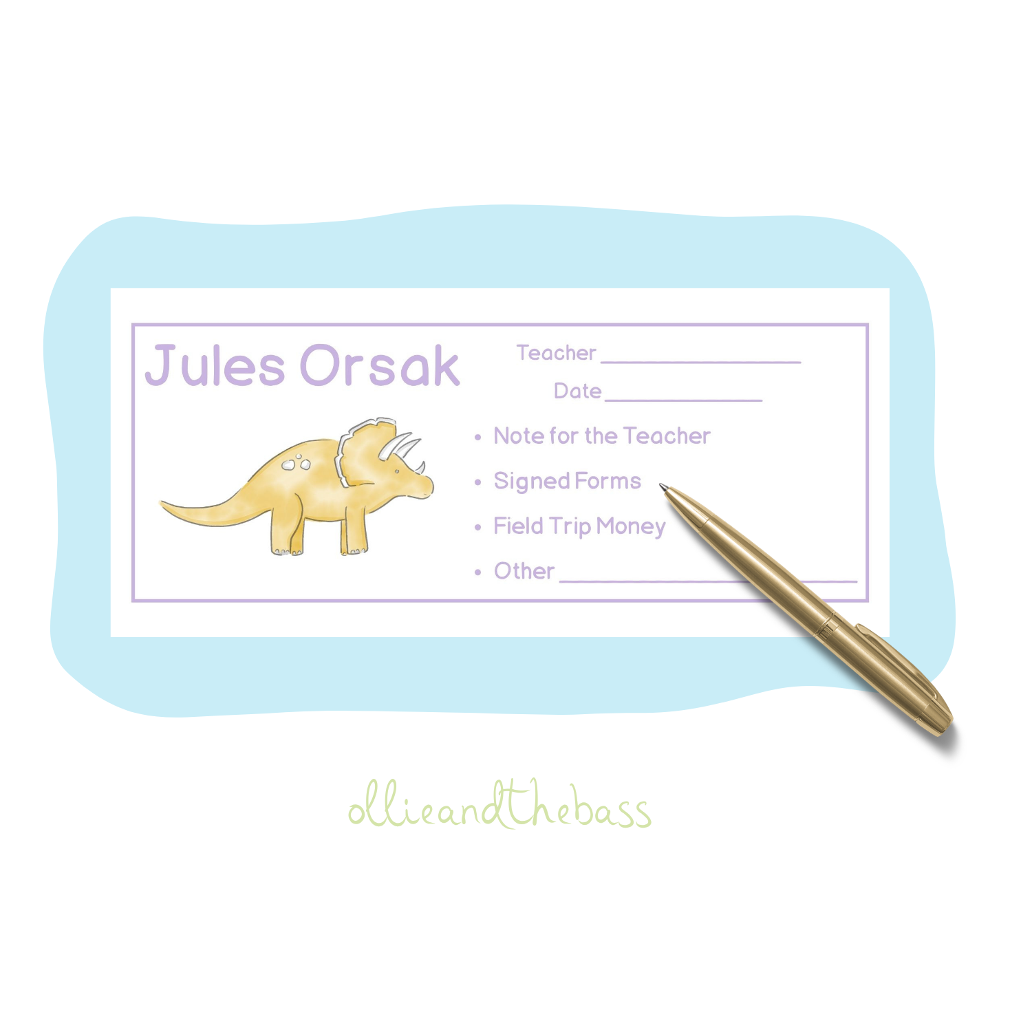 Triceratops - School Envelopes