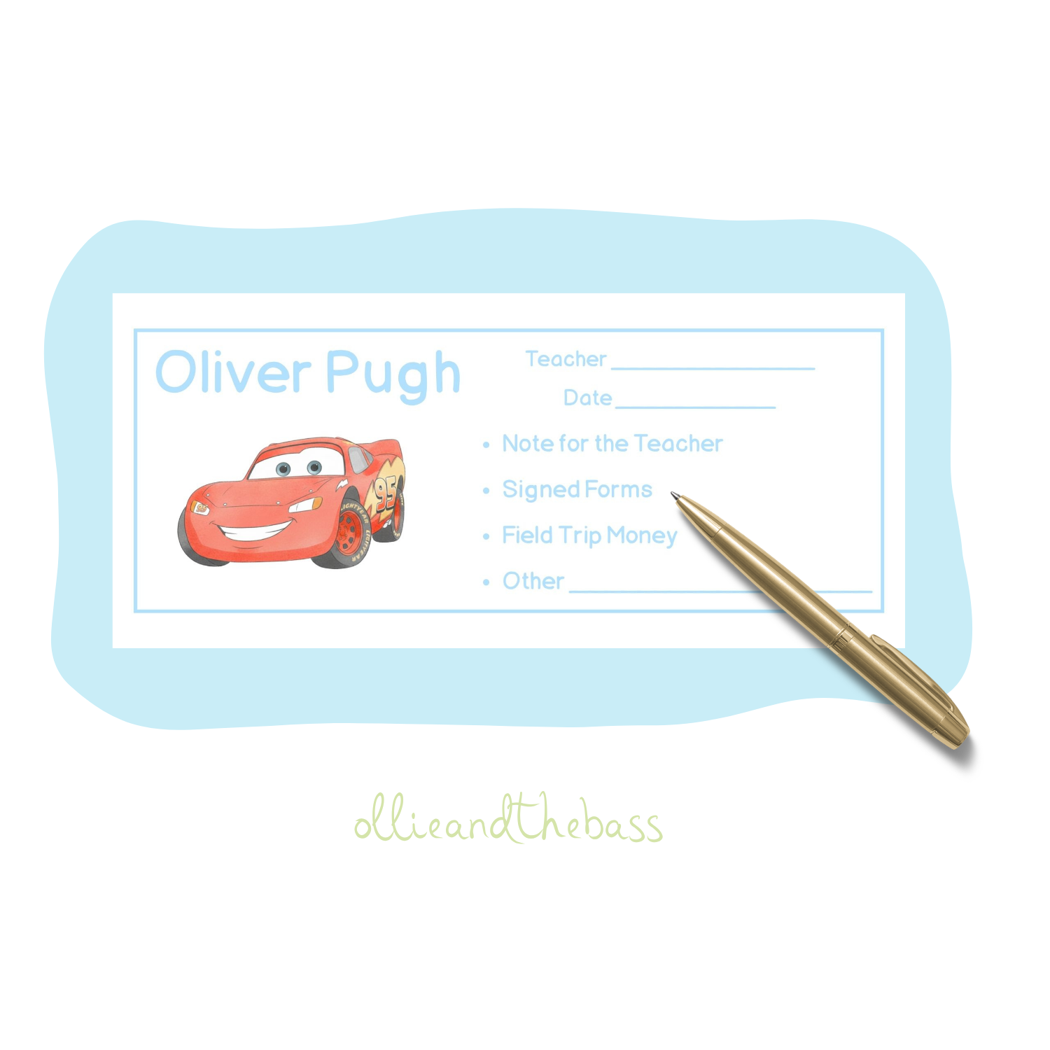 Lightening McQueen - School Envelopes