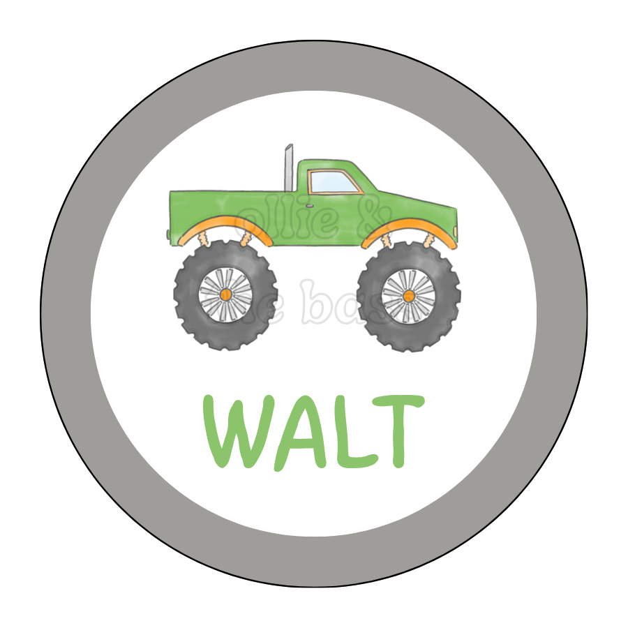 Bag Tag: Green Monster Truck