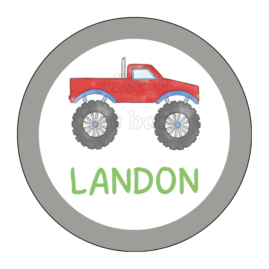 Bag Tag: Red Monster Truck