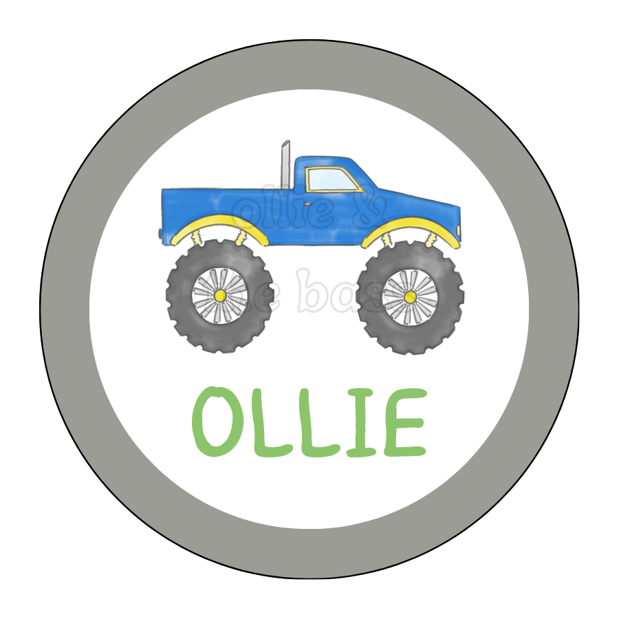 Bag Tag: Blue Monster Truck