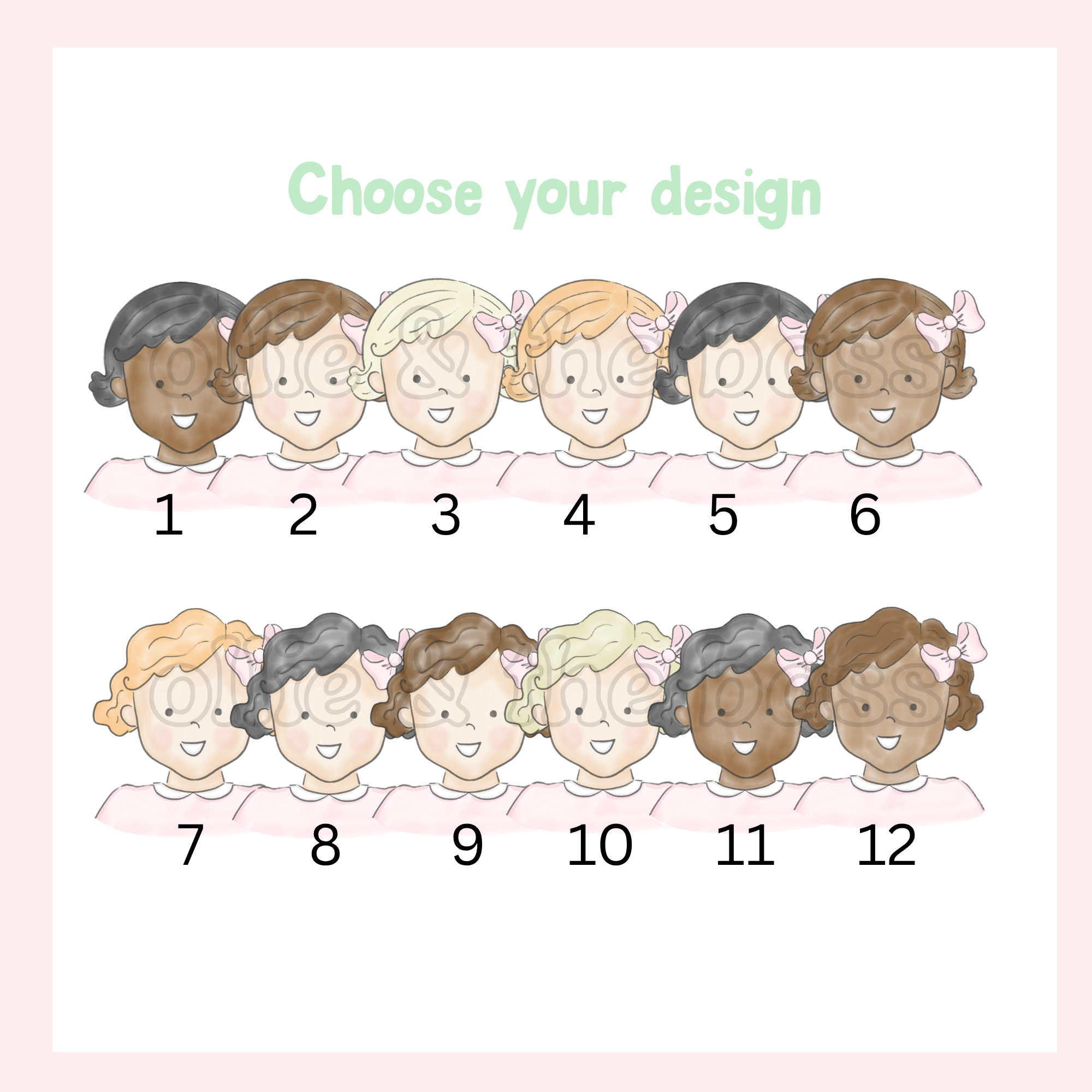 Little Girl Faces- School Envelopes