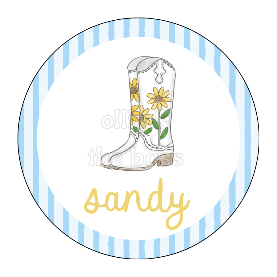 Bag Tag: Sunflower Boots