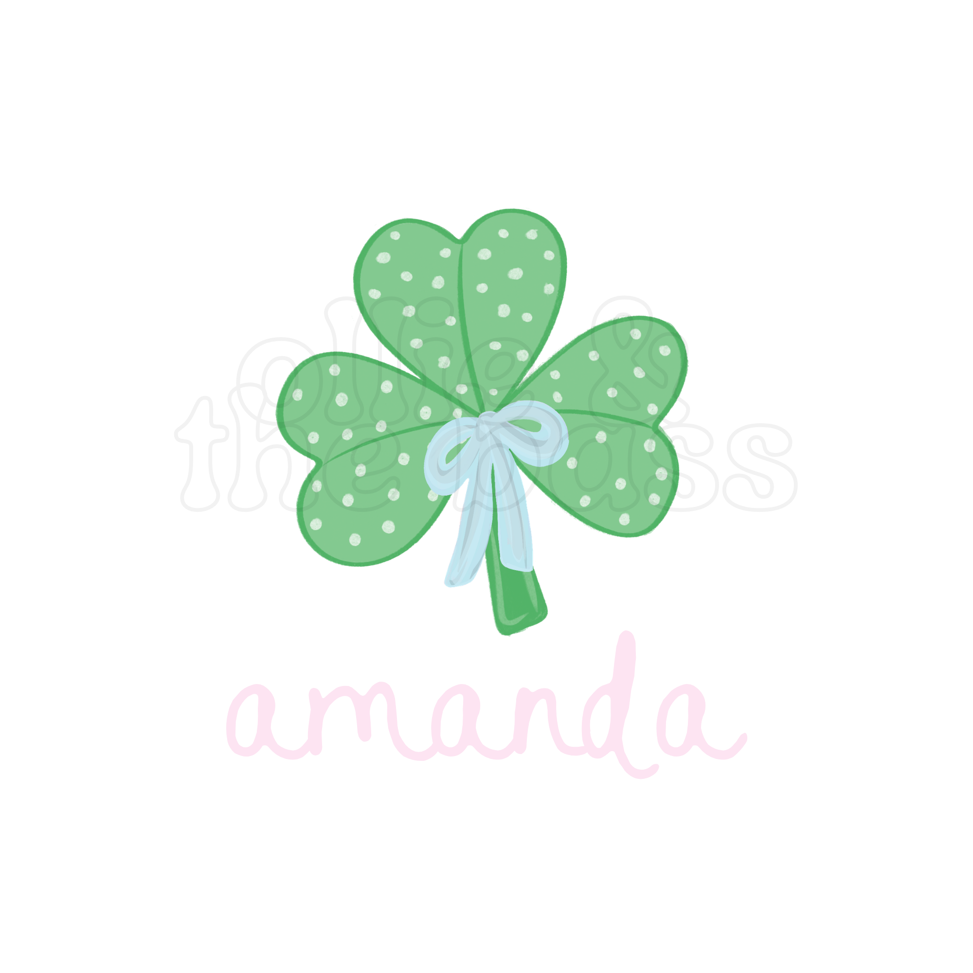 Clover with Blue Bow