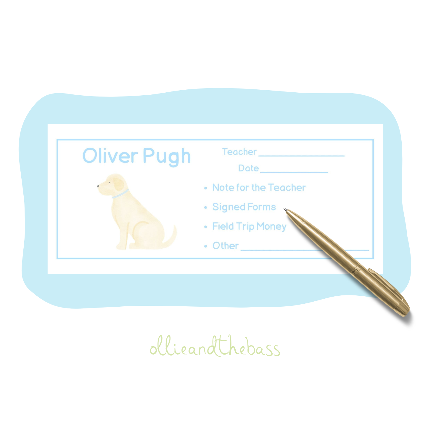 Yellow Lab- School Envelopes