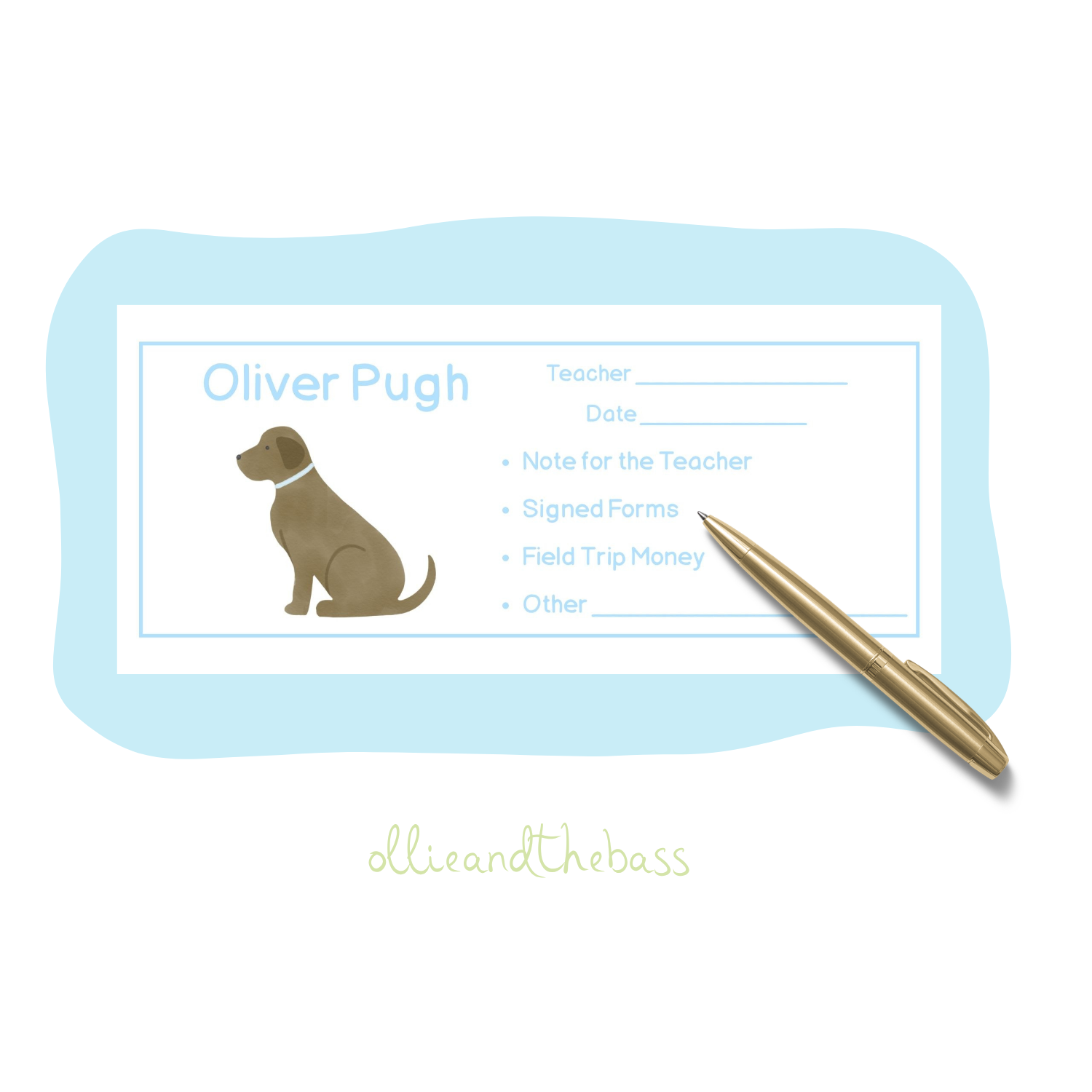 Chocolate Lab- School Envelopes