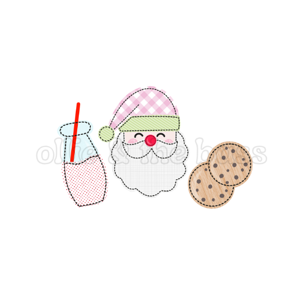 Pink Santa Milk & Cookies