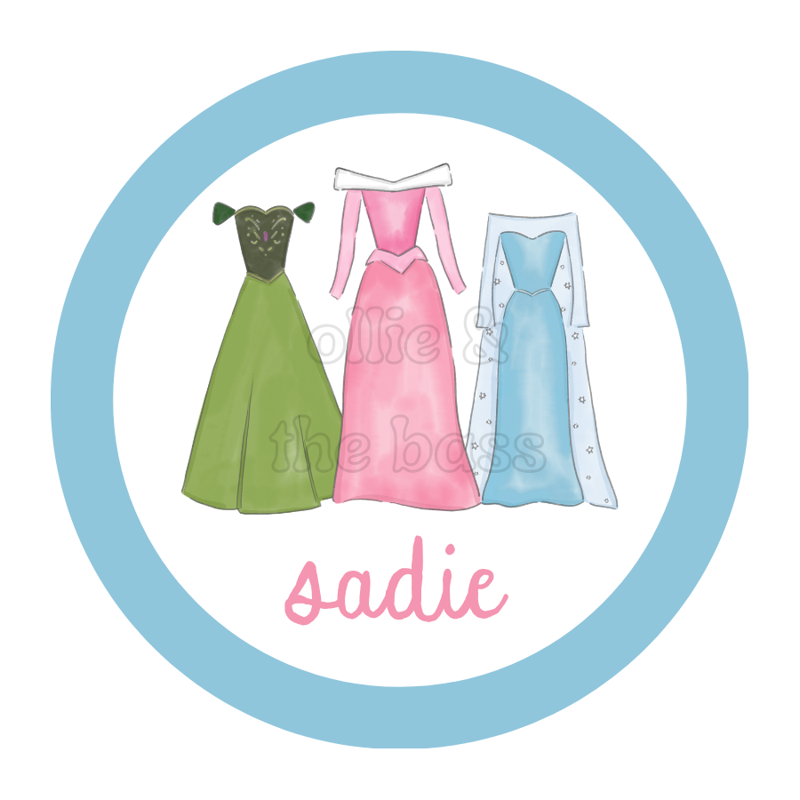 Bag Tag: Princess Dresses