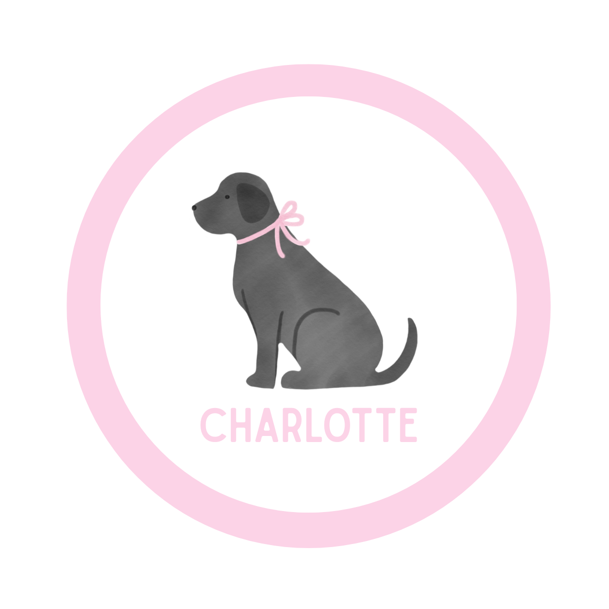 Bag Tag: Black Lab (Pink)