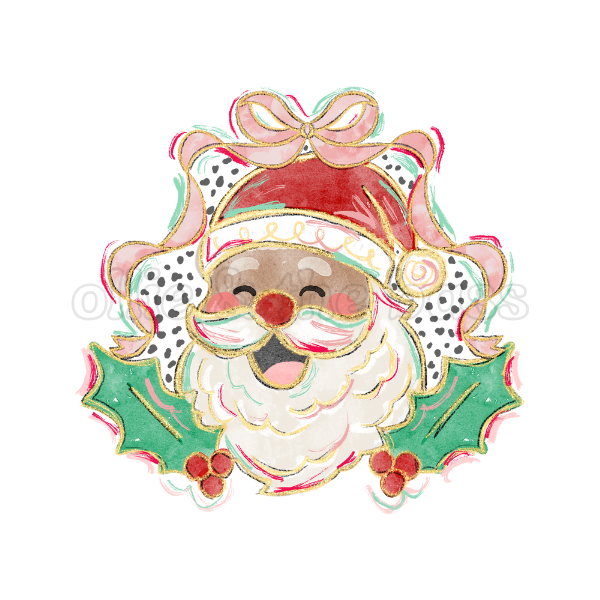 Pink Medium Skin Santa Art