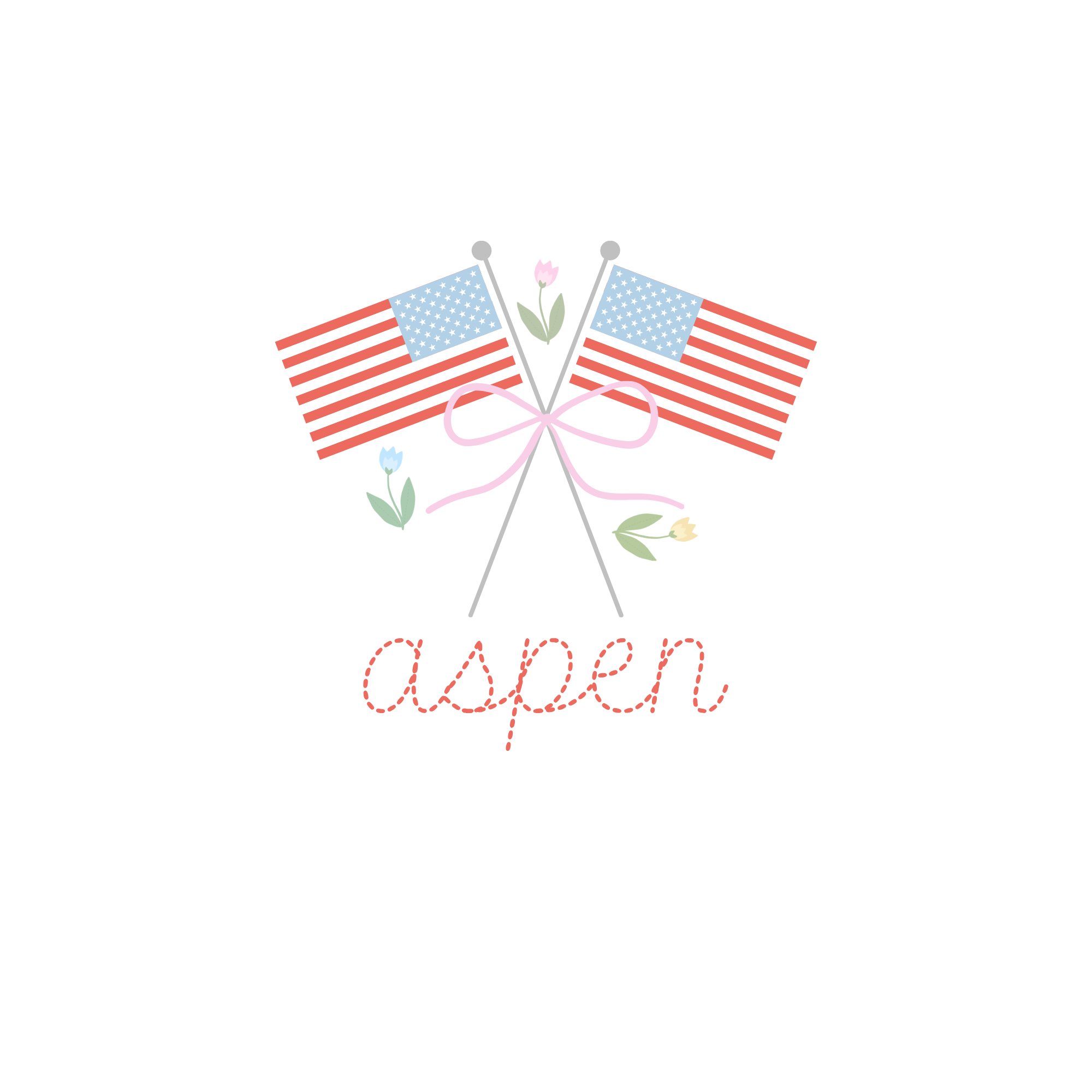 American Flag with Florals