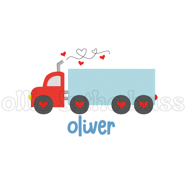 Blue Semi Truck Valentines