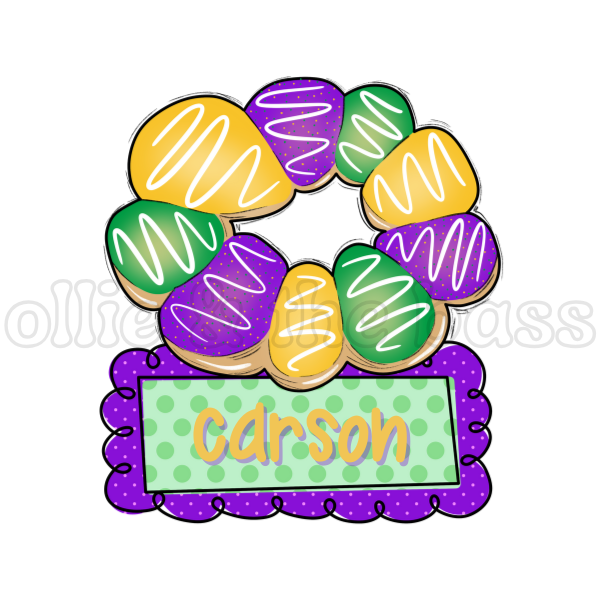 King Cake with Name Plate