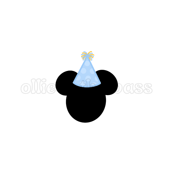 Mouse (Blue Birthday Party Hat)
