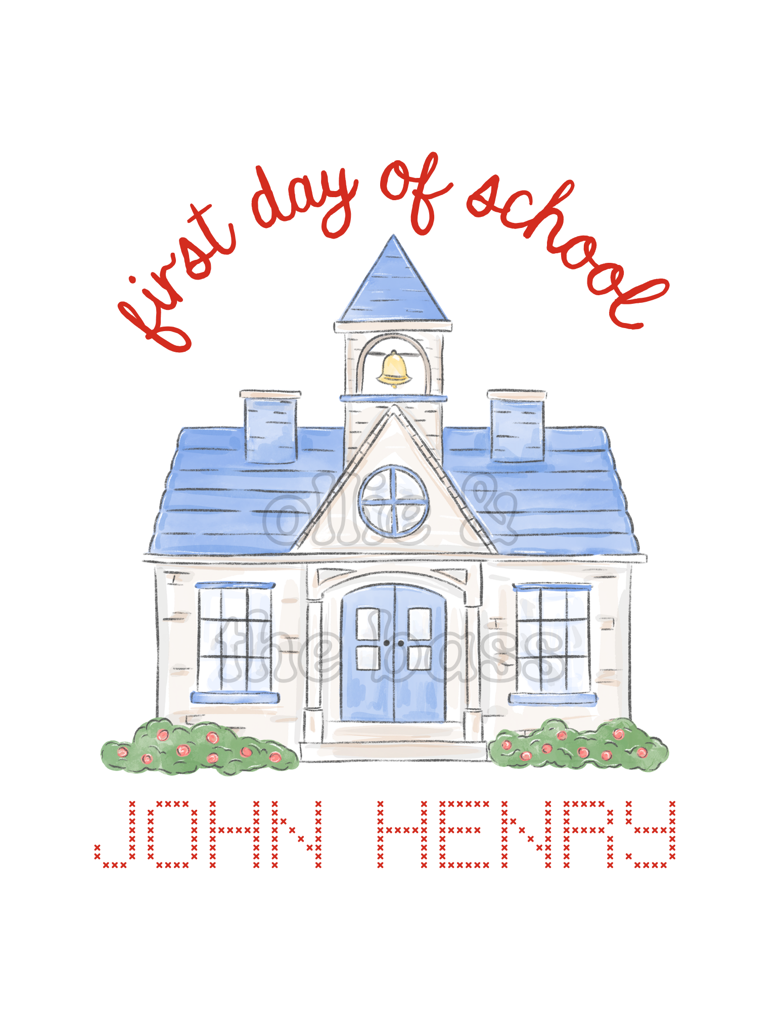 Blue School House Banner