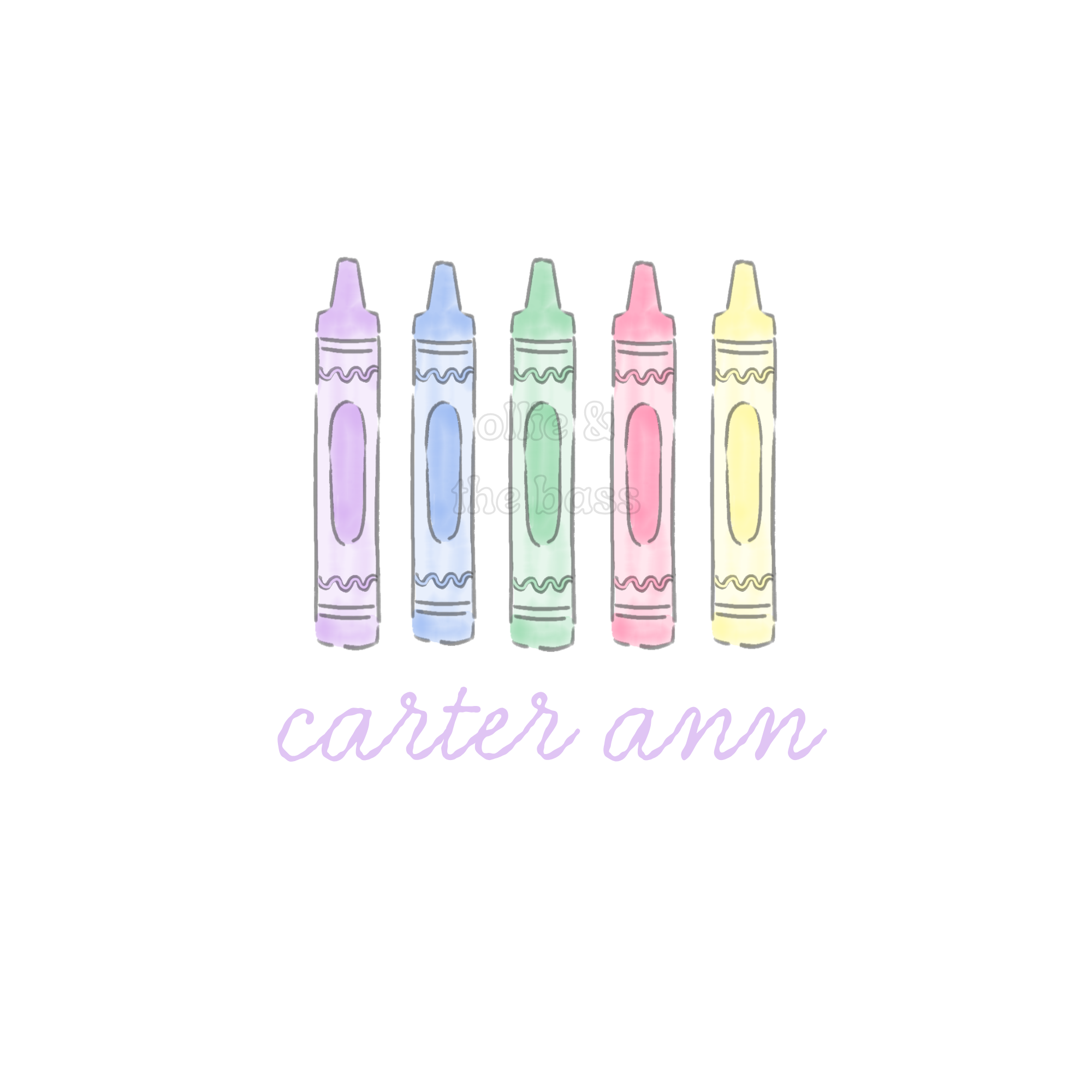 Pastel Crayons (Lavender Font)