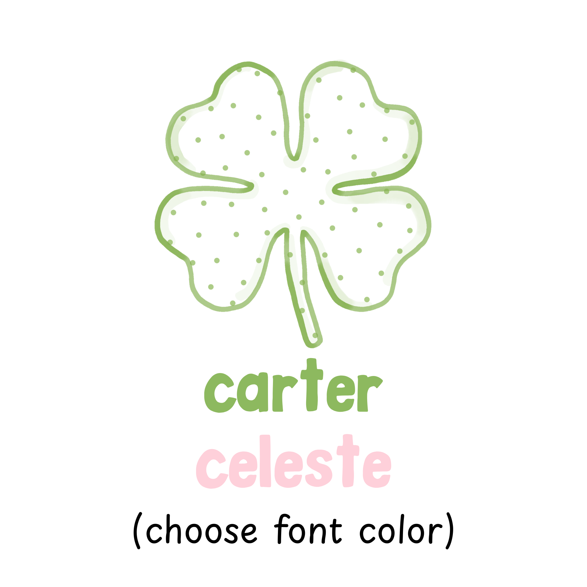 Polka Dot 4 Leaf Clover
