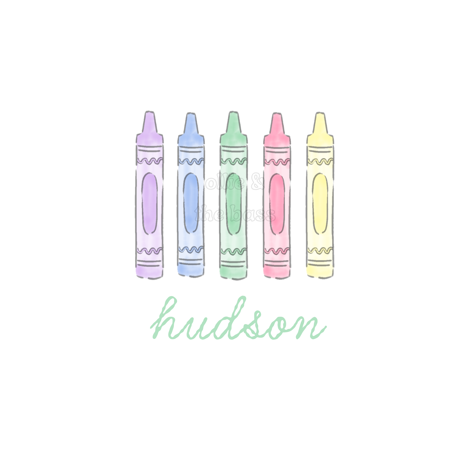 Pastel Crayons (Green Font)