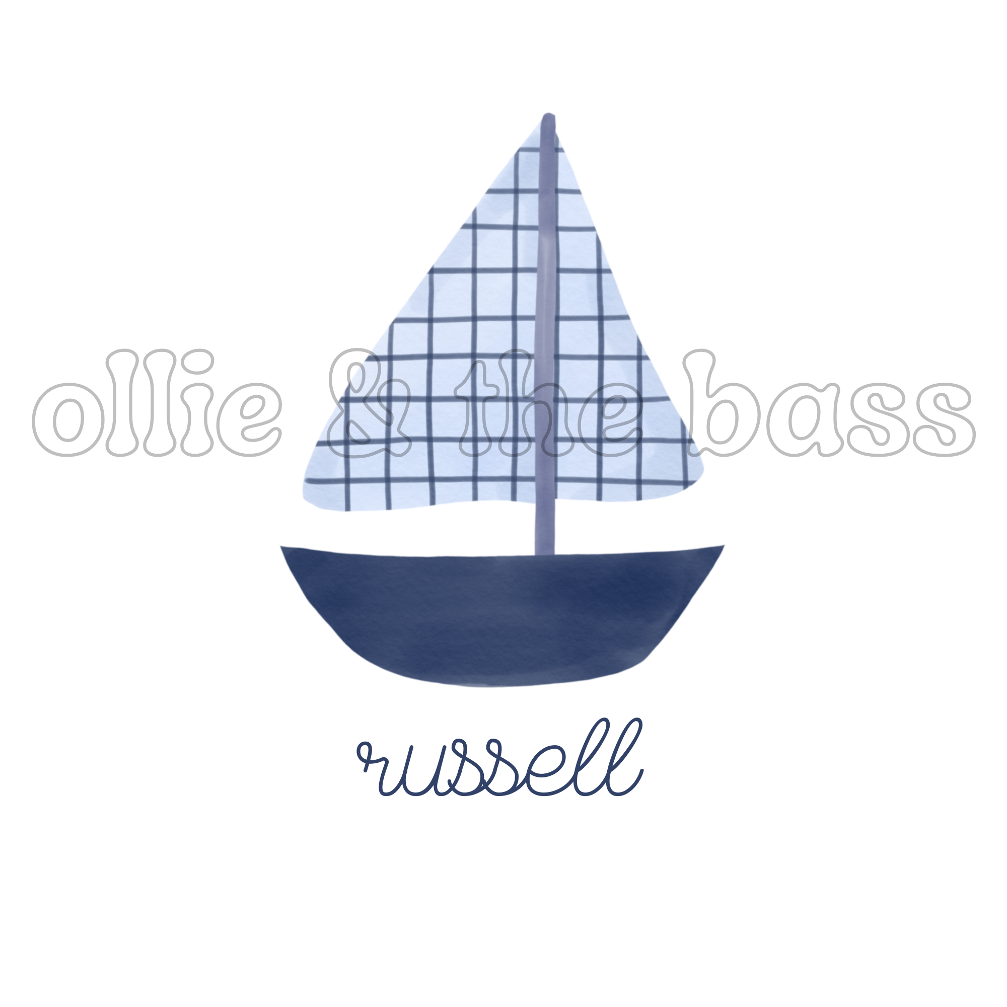 Sailboat Navy & Light Blue