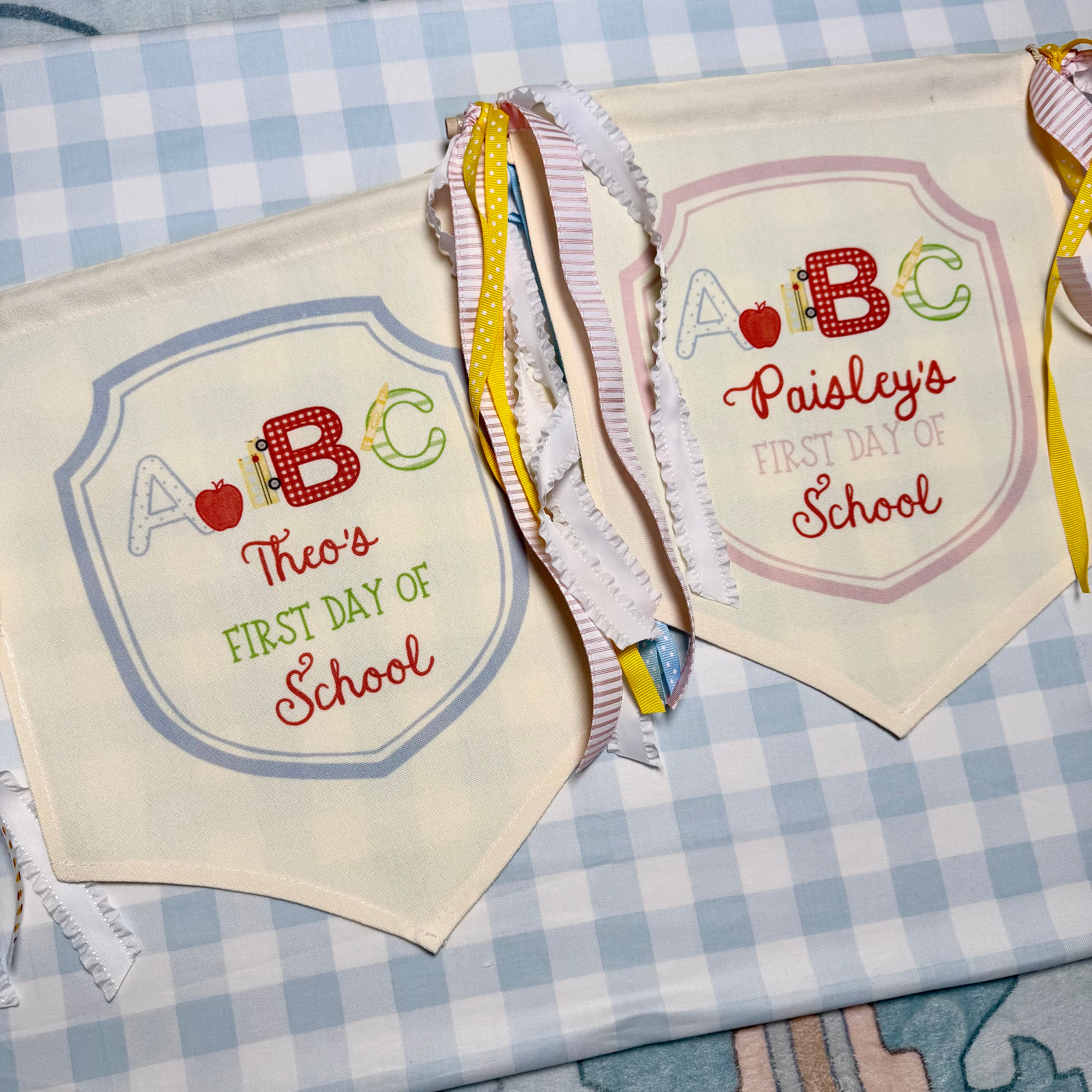 Blue "ABC" School Banner