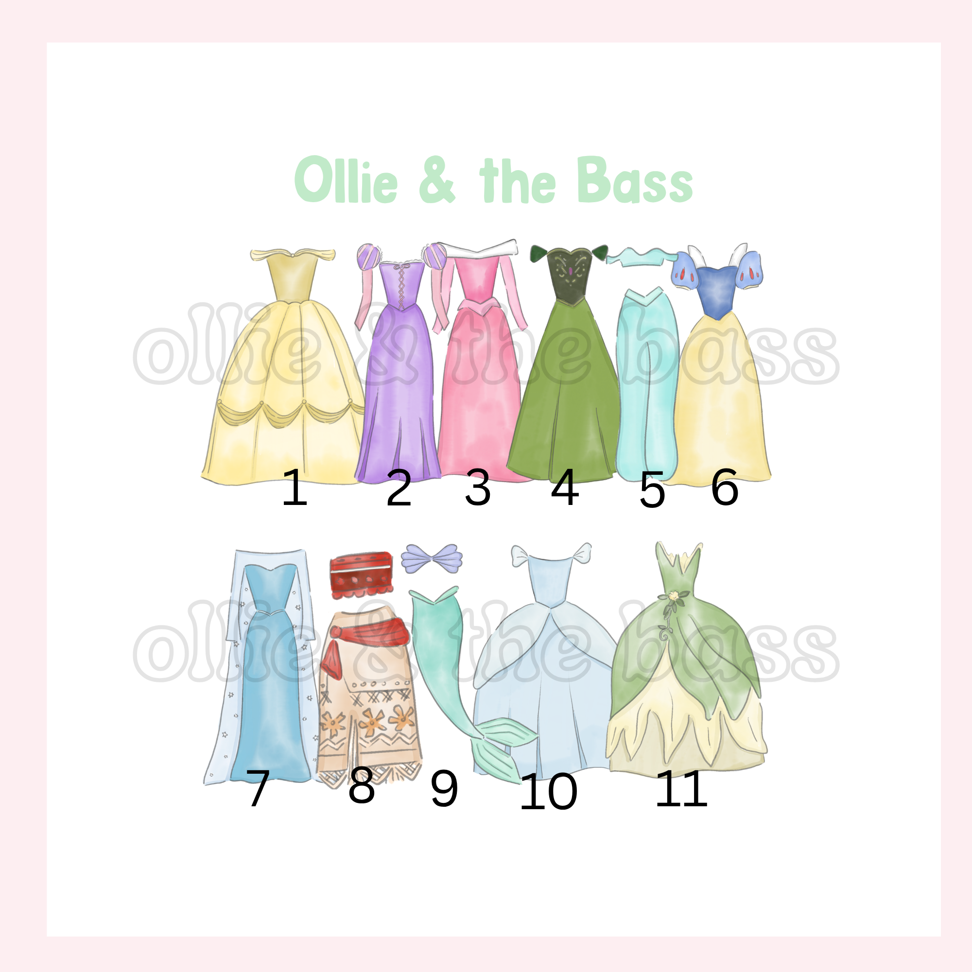 Bag Tag: Princess Dresses